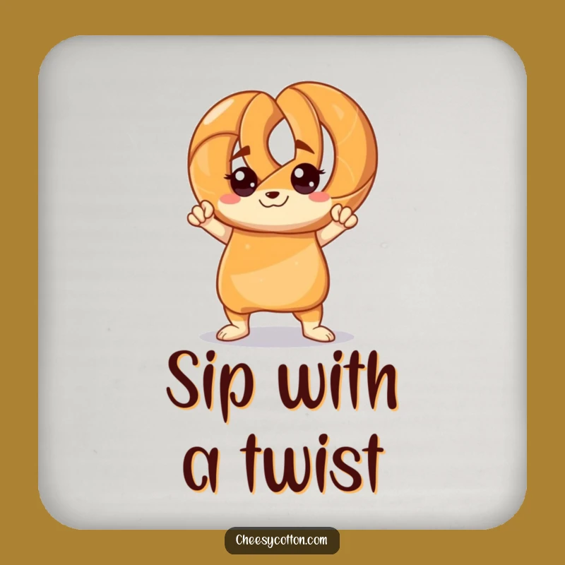 Funny Pretzel Pose Coasters: Protect Your Surfaces with Hilarious Swagger
