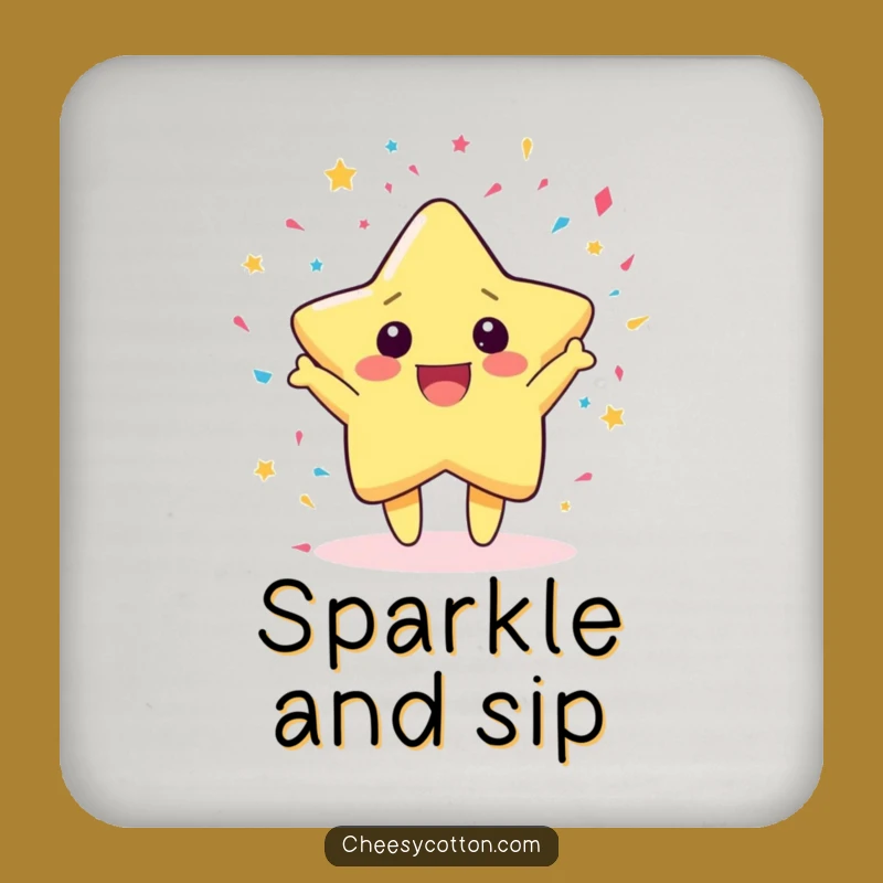 Funny Kawaii Star Coaster: Protect Surfaces with Sparkle