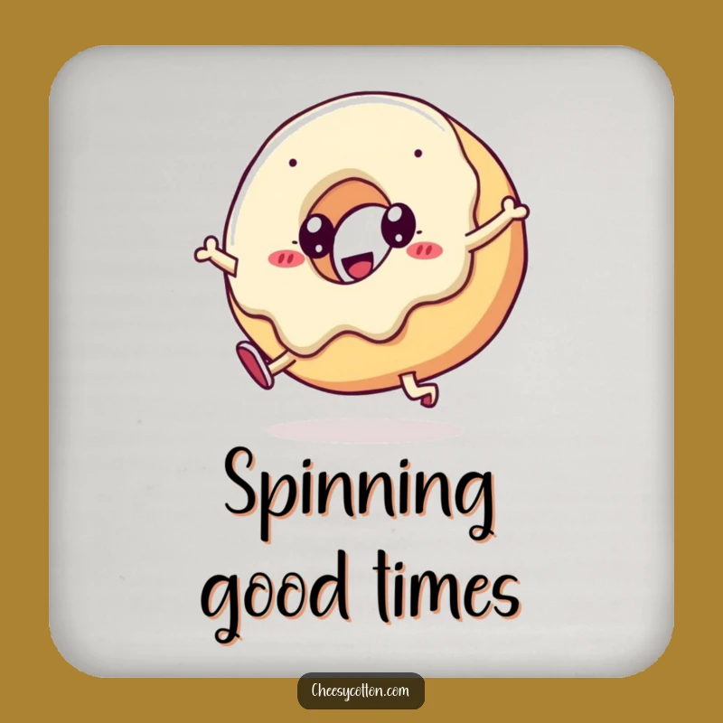 Funny Kawaii Doughnut Cartwheel Coaster Protect Surfaces With Humor