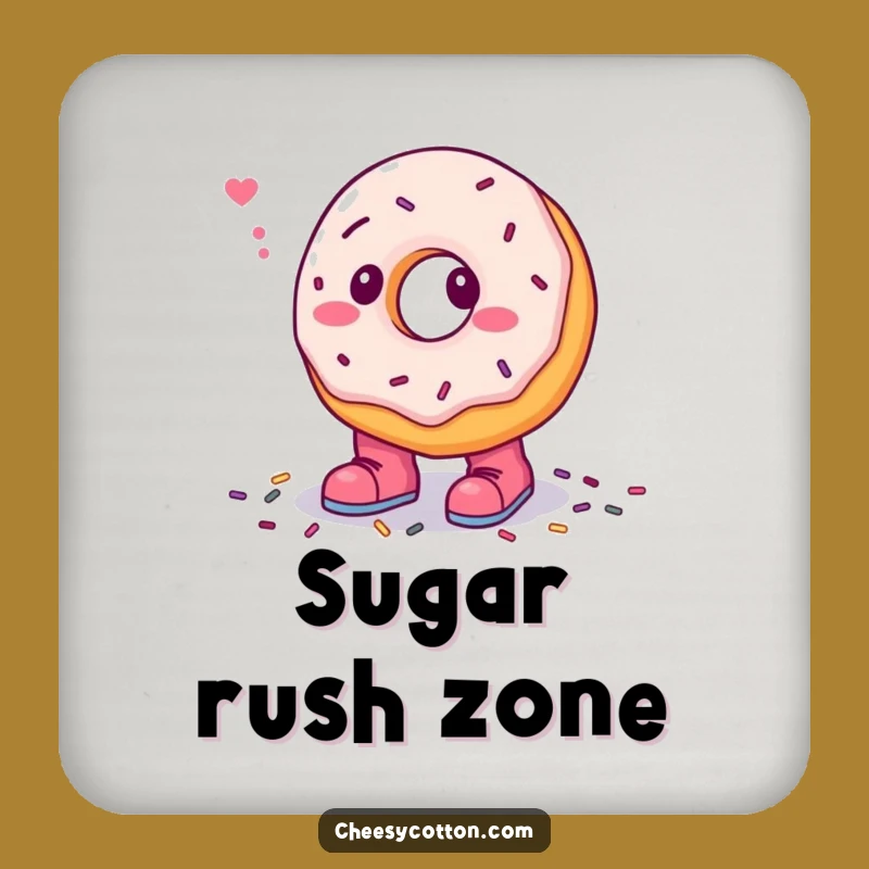 Funny Donut Sprinkle Coaster: Protect Surfaces with Character Humor