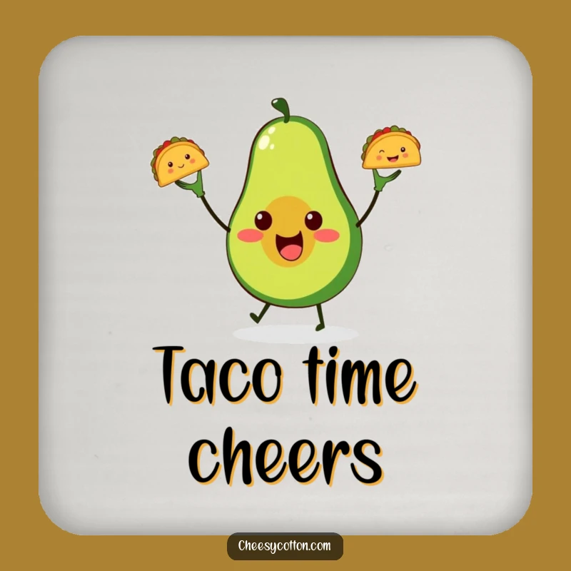 Funny Avocado Taco Juggling Coaster: Protect Surfaces with Hilarious Style