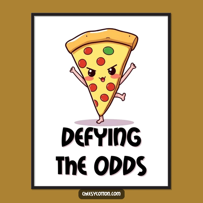 Funny Kawaii Pizza Handstand Poster Add Determination To Your Decor
