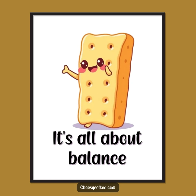 Funny Cheesy Cracker Poster: Decorate with Glee and Snack-Inspired Art