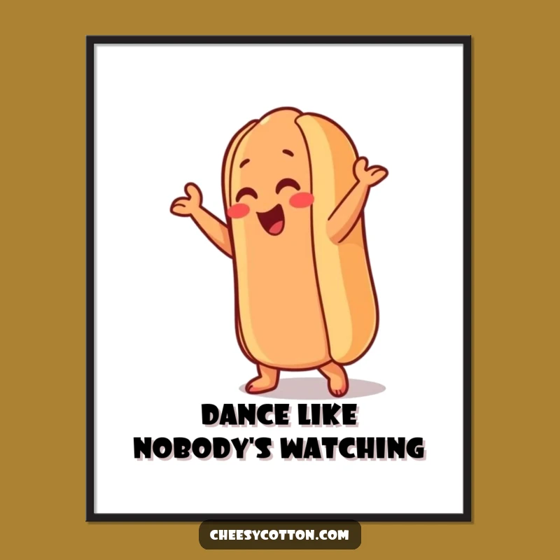 Funny Hot Dog Poster: Decorate with Dance Moves, a Whimsical Art Gift!