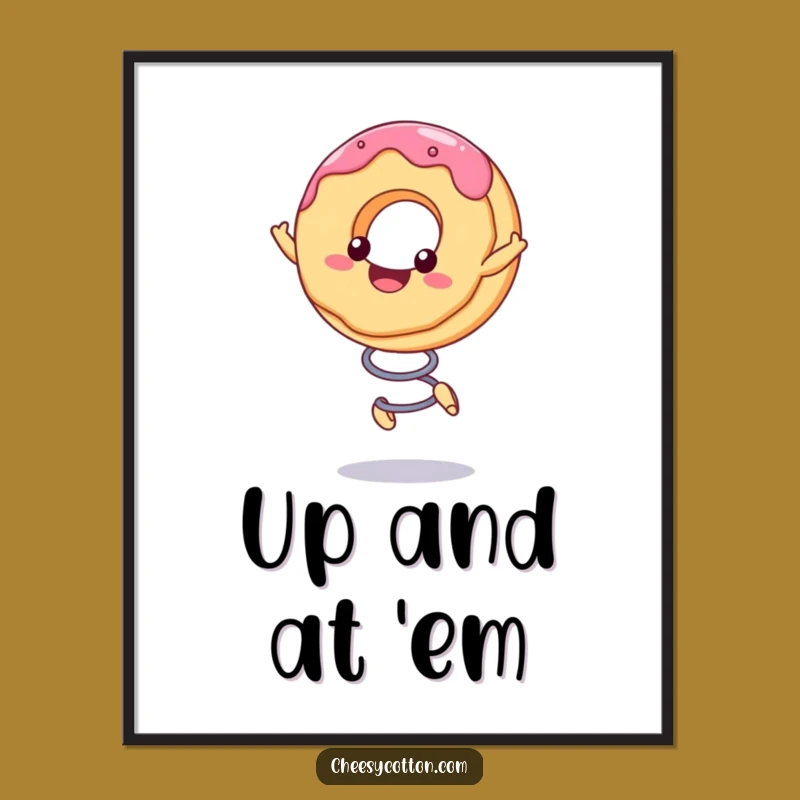 Funny Kawaii Donut Spring Poster: Add Joyful Wall Art