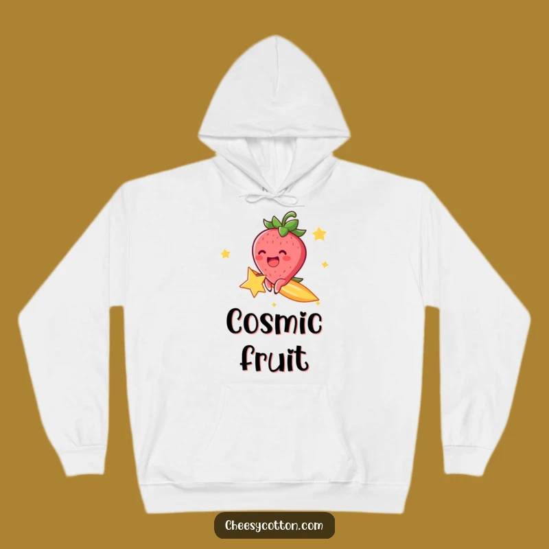 Funny Strawberry Star Hoodie, Cheerful Rider - Cozy Funny Gift