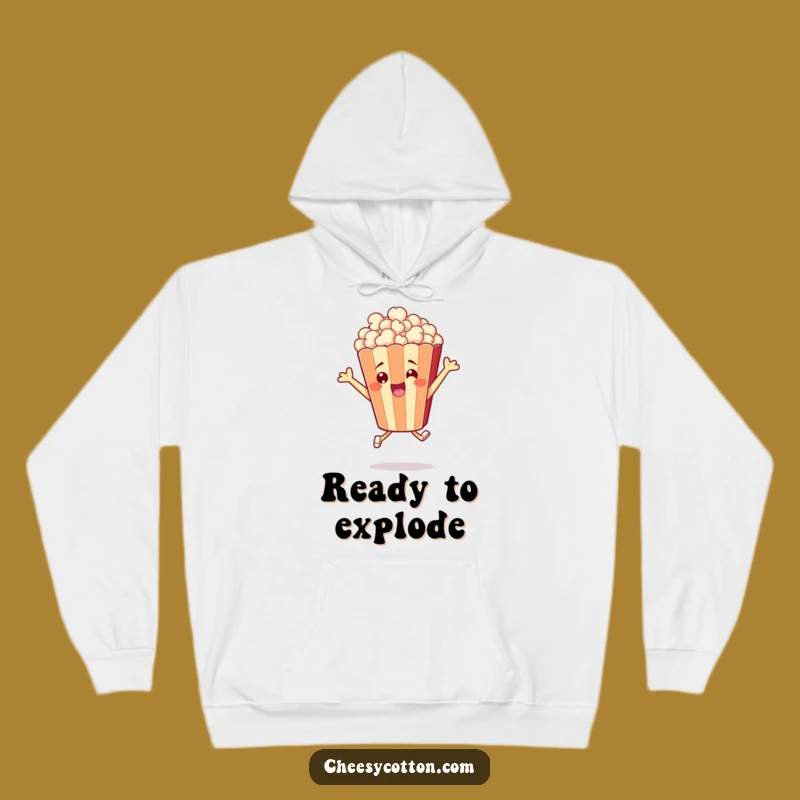 Cozy Funny Popcorn Leap Hoodie - Stay Snug and Cheerful