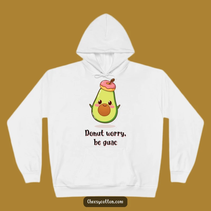 Funny Avocado Donut Hoodie - Cozy & Funny Foodie Gift for Warm Hugs!