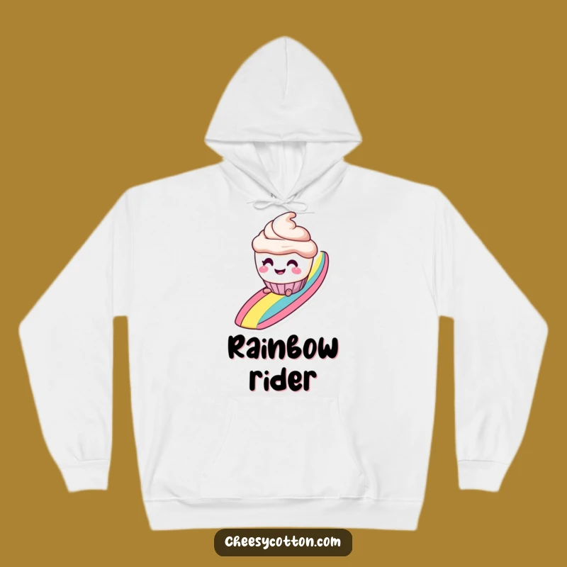 Funny Cupcake Rainbow Hoodie, Mischievous Slide - Cozy Funny Gift