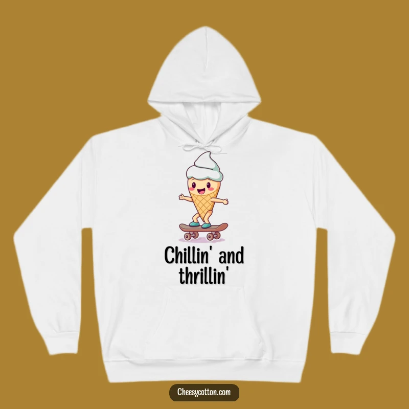 Funny Ice Cream Skateboard Hoodie: Cozy Comfort with a Cool Character