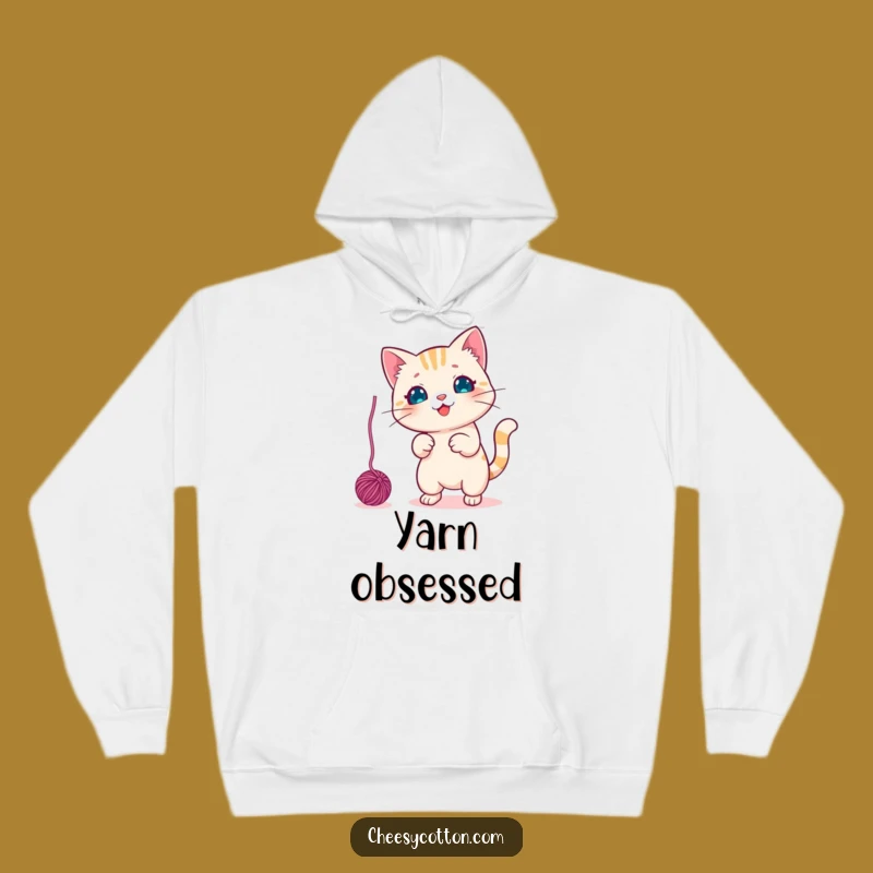 Funny Kawaii Cat Yarn Hoodie: Cozy Fun for Cat Lovers