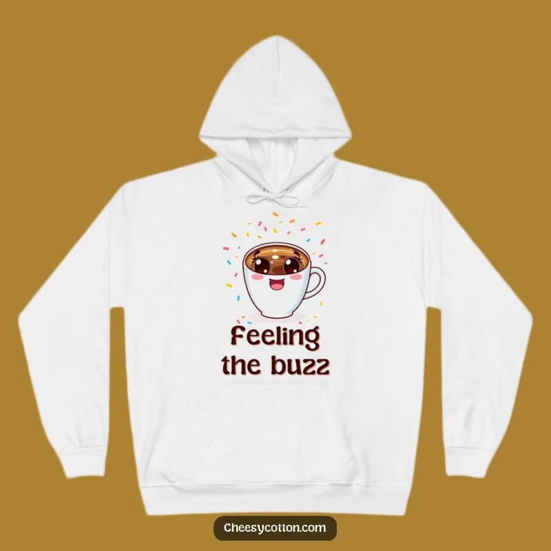 Funny Kawaii Coffee Cup Cheering Hoodie: Cozy Enthusiasm, The Ultimate Funny Gift