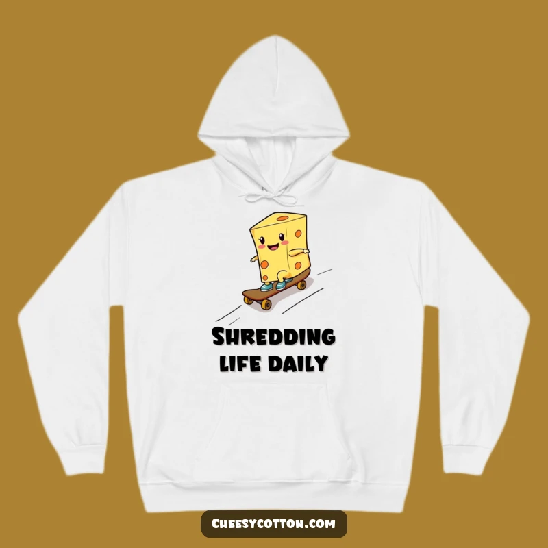 Funny Cheese Skater Hoodie Cozy Ramp Shredding Cool Foodie Gift