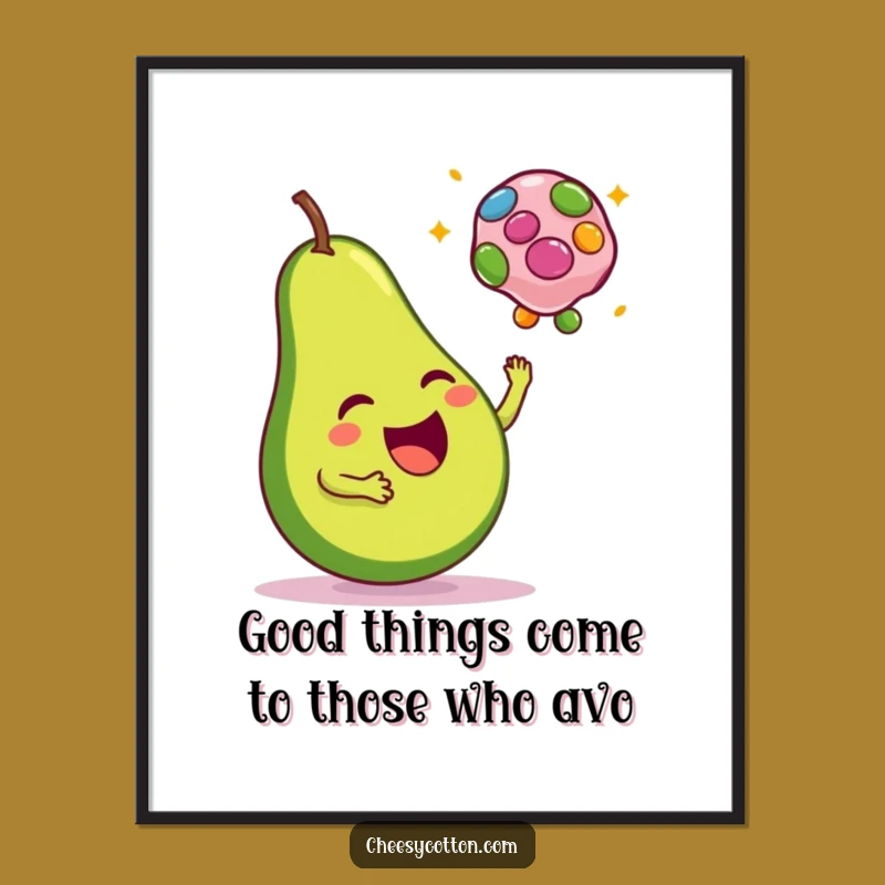 Free Printable Wall Art: Happy Avocado Bean Bag Toss Fun Decor