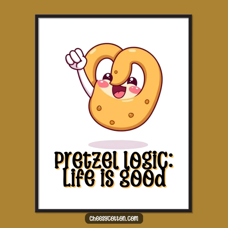 Free Printable Wall Art: Victorious Pretzel Fist Pump for Salty, Funny Downloadable Decor!