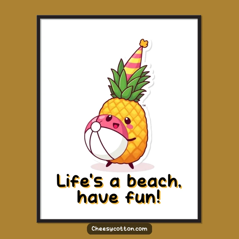 Funny Free Printable Wall Art: Party Pineapple, a Tropical DIY Downloadable Decor