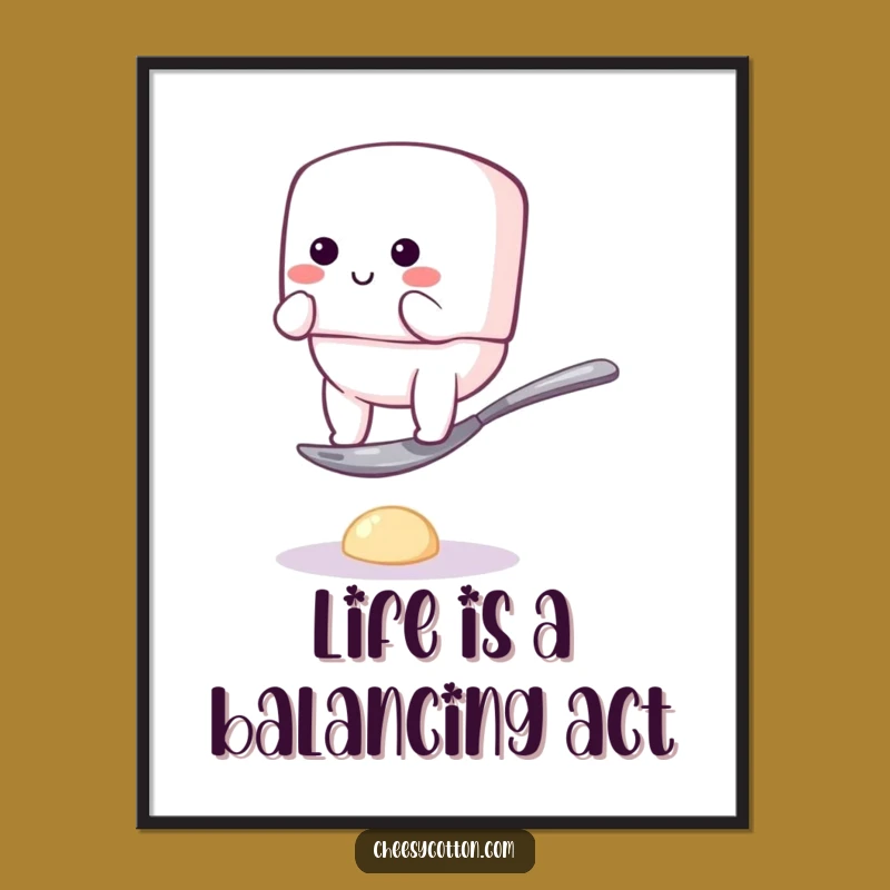 Funny Free Printable Wall Art: Marshmallow Balance Fails, Hilarious Downloadable Decor!