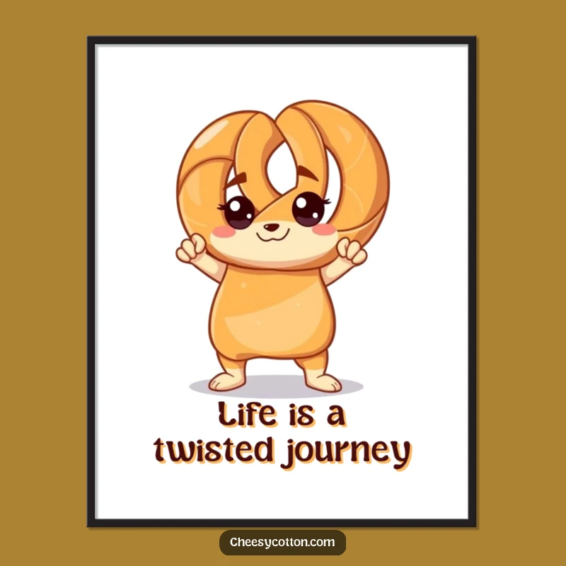 Funny Free Printable Wall Art: Confident Pretzel for a Bold, Quirky Space