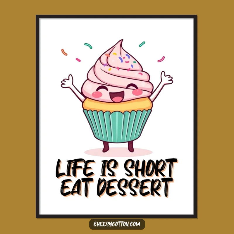 Free Printable Wall Art: Dancing Cupcake Sprinkles for a Sweet and Funny Downloadable Decor!