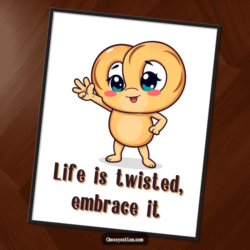 Funny Free Printable Wall Art: A pretzel character striking a very confident and sassy pose, adding a touch of humor to any room.