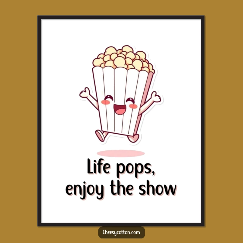 Free Printable Wall Art: Funny Popcorn Leaping - Playful Snack Decor!