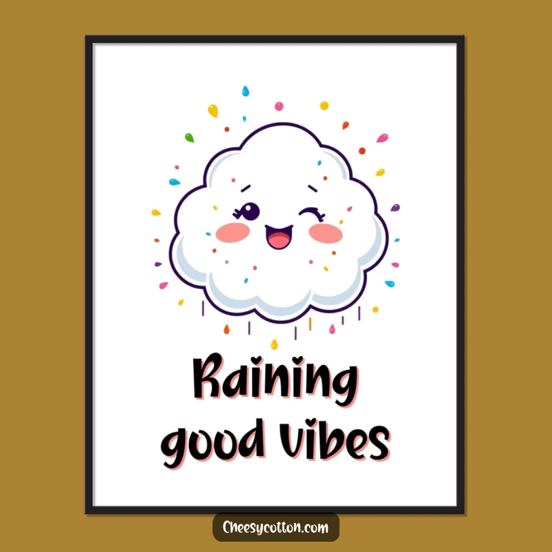 Free Printable Cloud Wall Art: Giggling Sprinkle Cloud Downloadable Decor for Joy