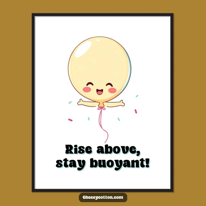 Free Printable Funny Wall Art: Balloon Streamer Art Downloadable Gift