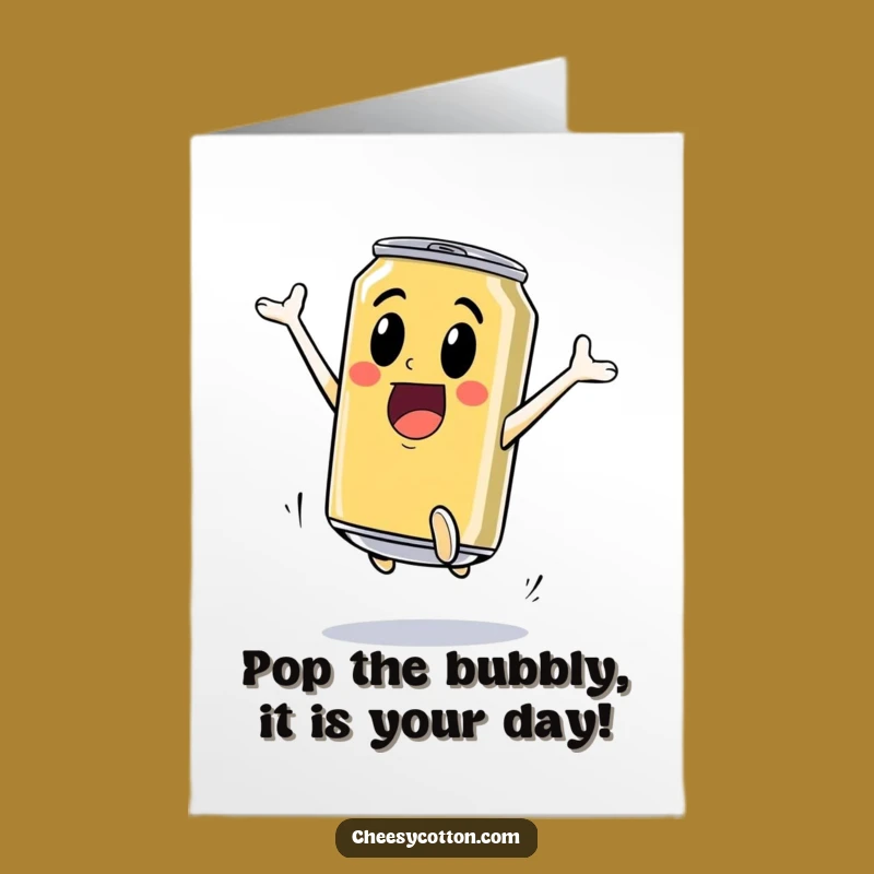 Free Printable Birthday Card: Energetic Soda Jump - Fun DIY Downloadable Gift