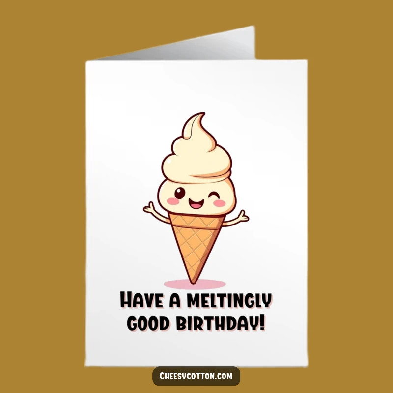 Free Printable Birthday Card: Silly Ice Cream Dance, Hilarious Downloadable Gift for Joyful Celebrations