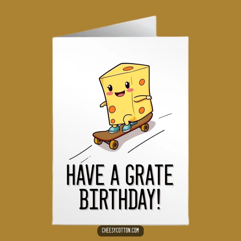 Free Printable Cheese Birthday Card: Skater Dude Downloadable Gift