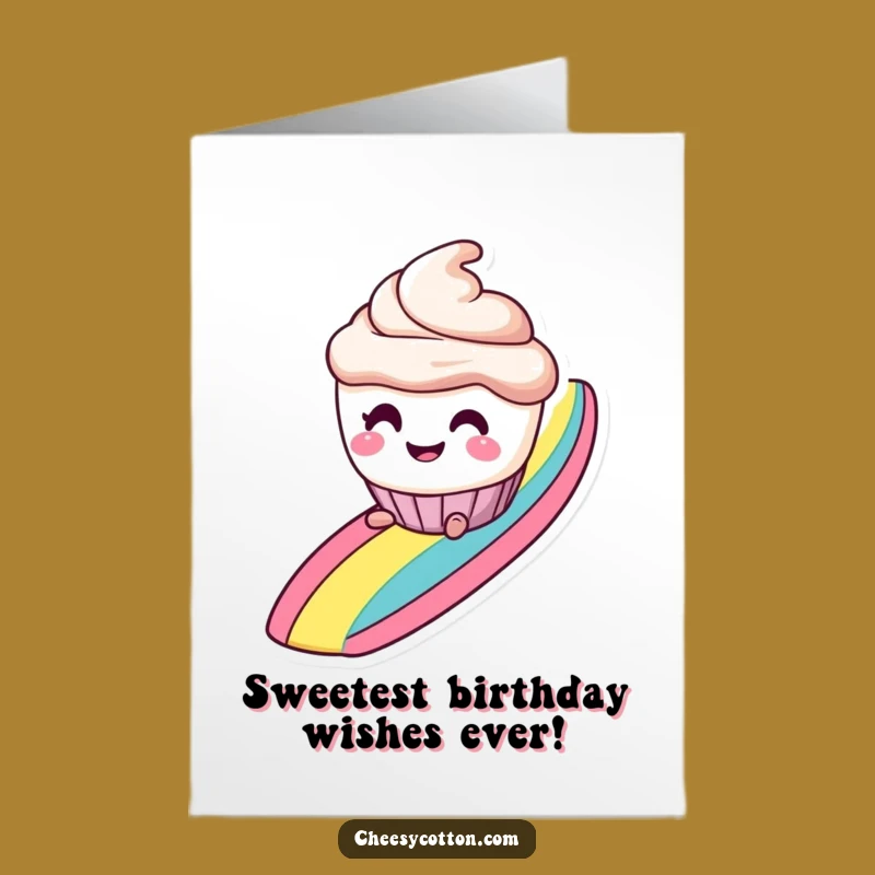 Free Printable Cupcake Birthday Card: Funny DIY Downloadable Gift for Sweet Celebrations