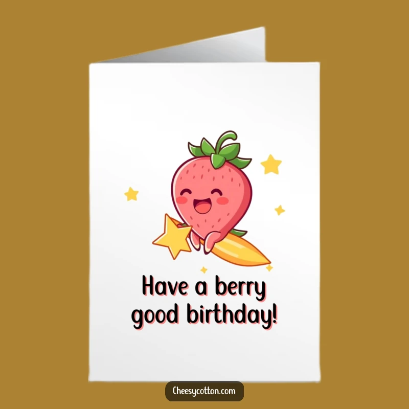 Free Printable Strawberry Birthday Card: Funny DIY Downloadable Gift for a Star Birthday