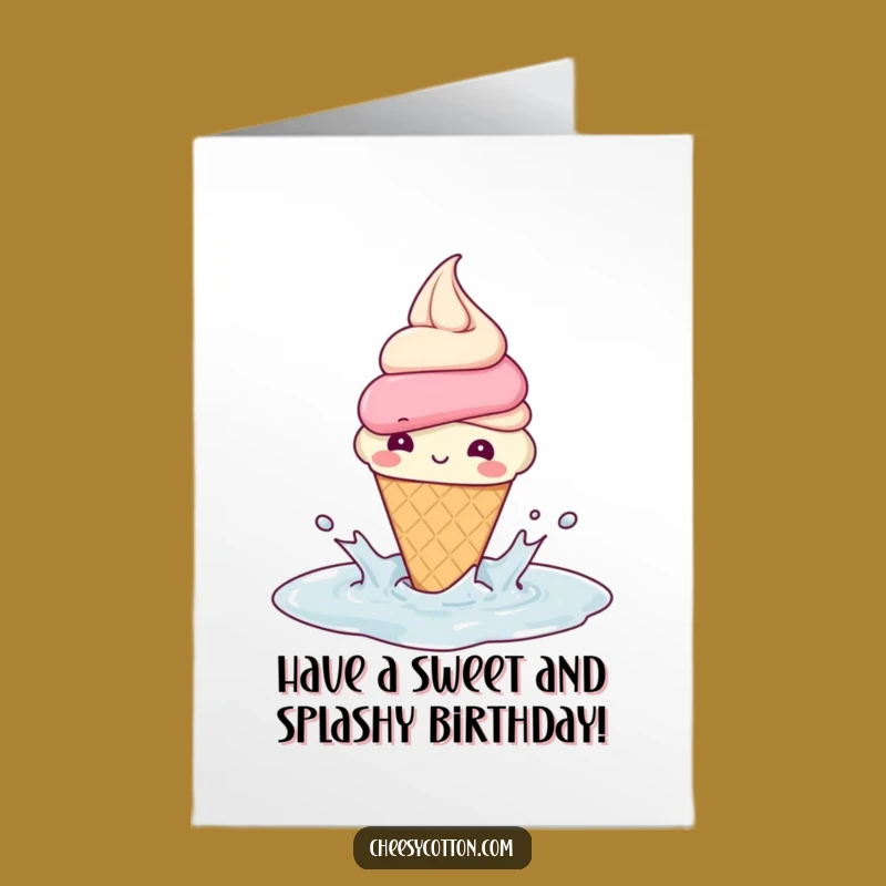 Free Printable Birthday Card: Happy Ice Cream Splash - Fun DIY Downloadable Gift