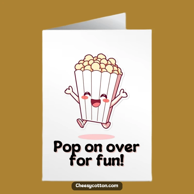 Free Printable Birthday Card: Funny Popcorn Leaping - Energetic Fun Download!