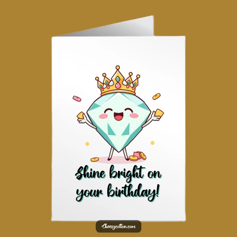 Free Printable Funny Birthday Card: Diamond Crown Snacks Downloadable Gift