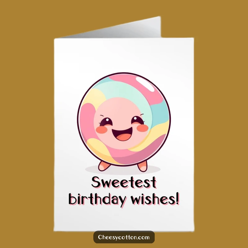 Free Printable Birthday Card: Happy Candy Rolling with Joy Downloadable Gift