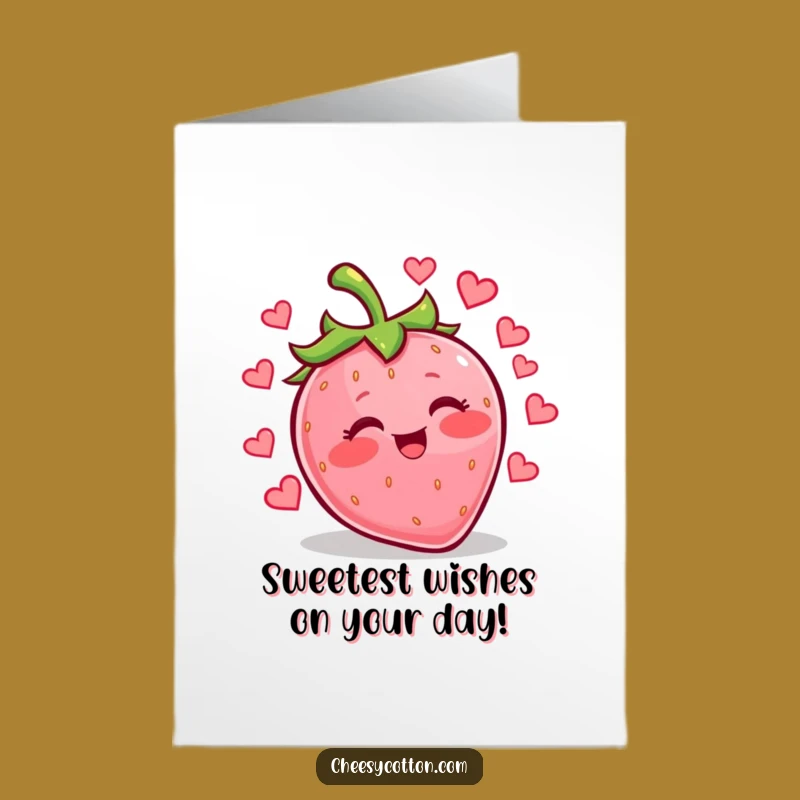 Free Printable Birthday Card: Giggling Strawberry Hearts, Hilarious Downloadable Gift for a Loving Celebration