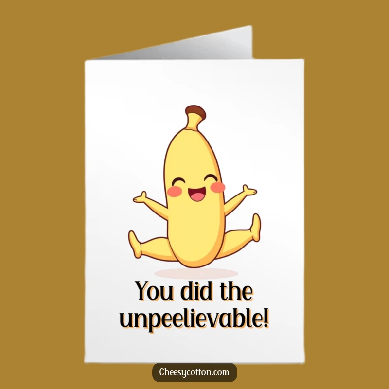 Free Printable Congrats Card: Banana's Playful Split - Hilarious Achievement