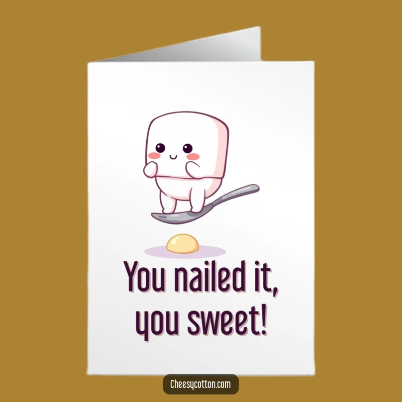 Free Printable Congrats Card: Bouncy Marshmallow Victory or Fail? Funny Downloadable!