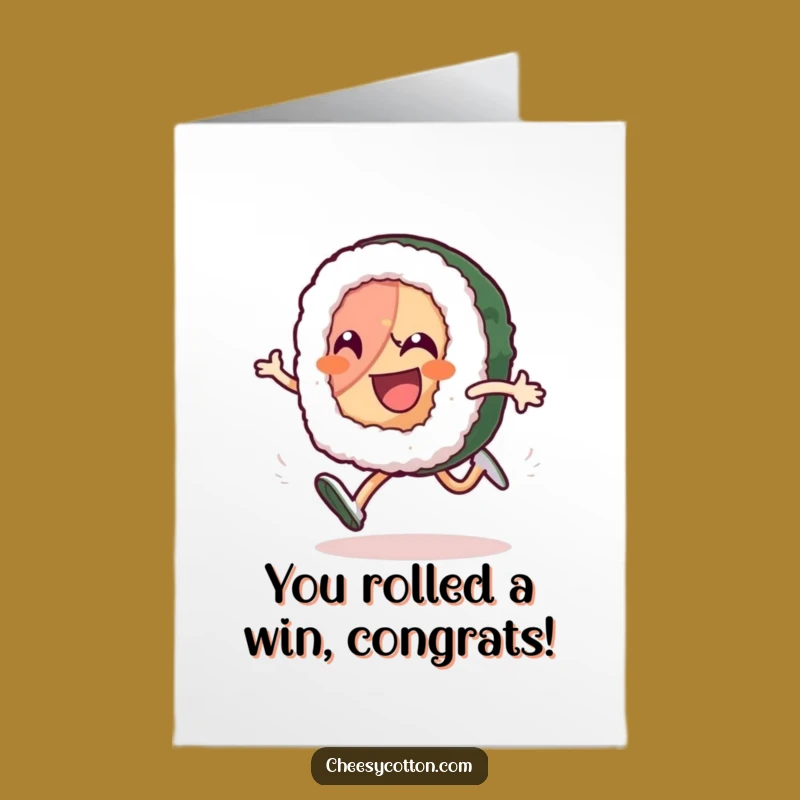Free Printable Congrats Card: Glee-filled Sushi Roll High-Knee Run Winner