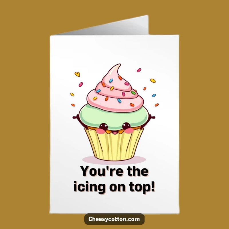 Free Printable Congrats Card: Juggling Cupcake, Sprinkles, Celebrate Sweetly