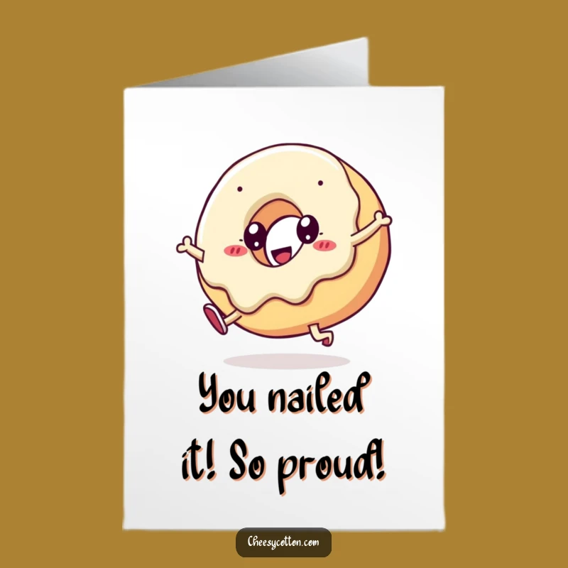 Free Printable Congrats Card: Hilarious Doughnut Cartwheel, Fun Downloadable Gift for Any Achievement