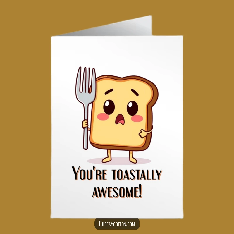 Free Printable Toast Congrats Card: Giant Fork Surprise, Funny Downloadable Gift