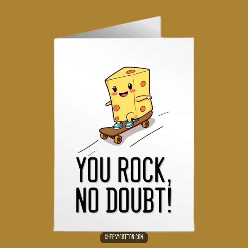 Free Printable Cheese Congrats Card: Skater Victory Downloadable