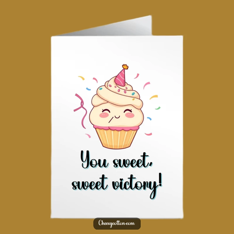 Free Printable Congrats Card: Cupcake Streamers for Cheerful Achievements
