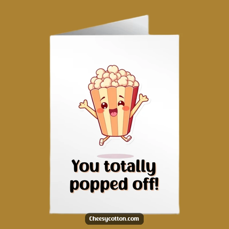 Free Printable Congrats Card: Jumping Popcorn Bag - Celebrate Hilariously