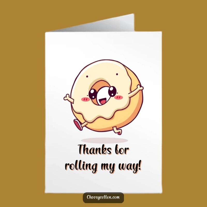 Free Printable Thank You Card: Amusing Doughnut Cartwheel, Thoughtful Downloadable Gift for Gratitude