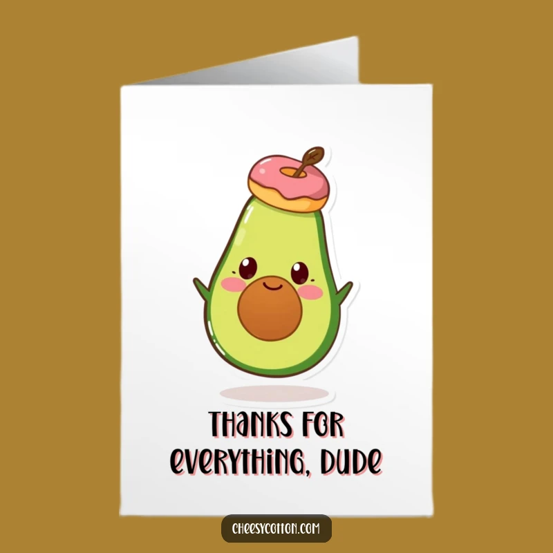 Free Printable Thank You Card: Avocado's Donut Balance - Funny & Sweet