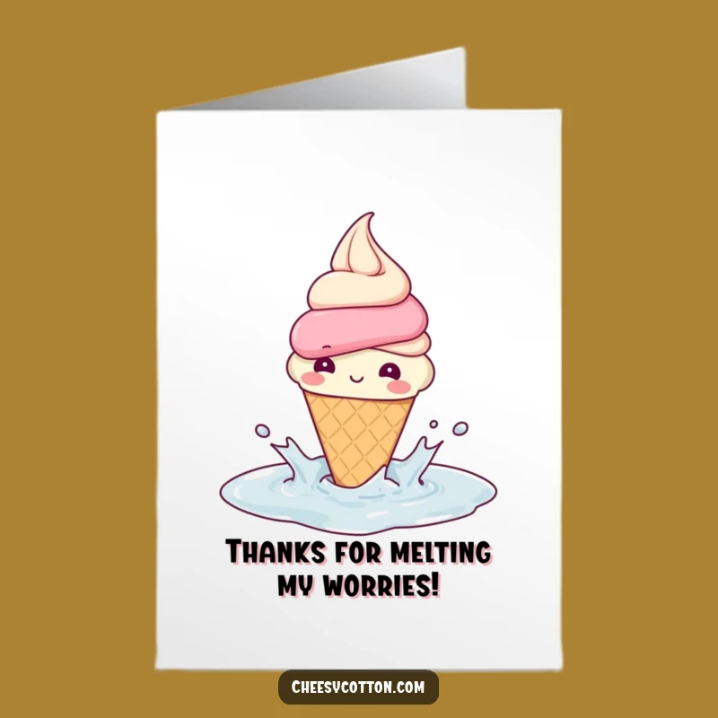 Free Printable Thank You Card: Cheerful Ice Cream Splash - Sweet DIY Downloadable Gift