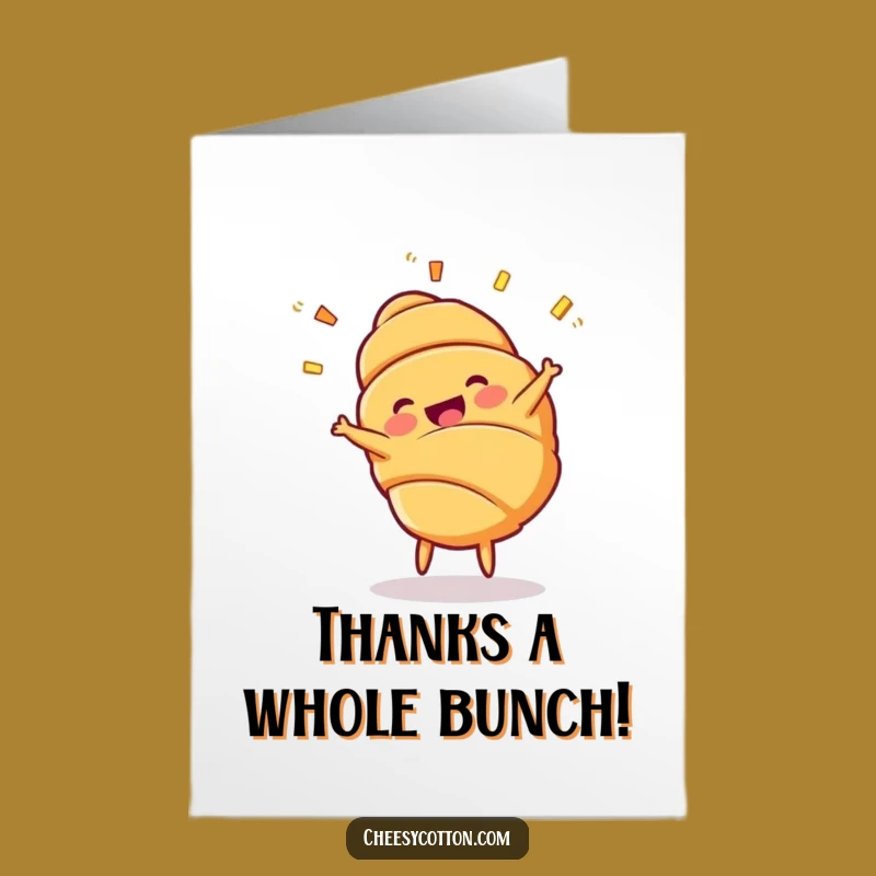 Free Printable Thank You Card: Croissant Cartwheel - Funny & Fun